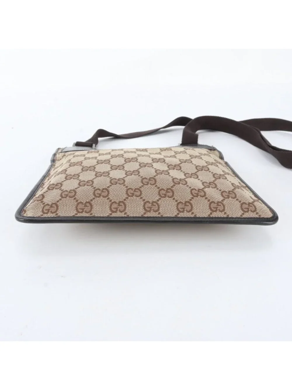 Gucci GG Canvas Leather Shoulder Bag Crossbody Messenger Business Tote